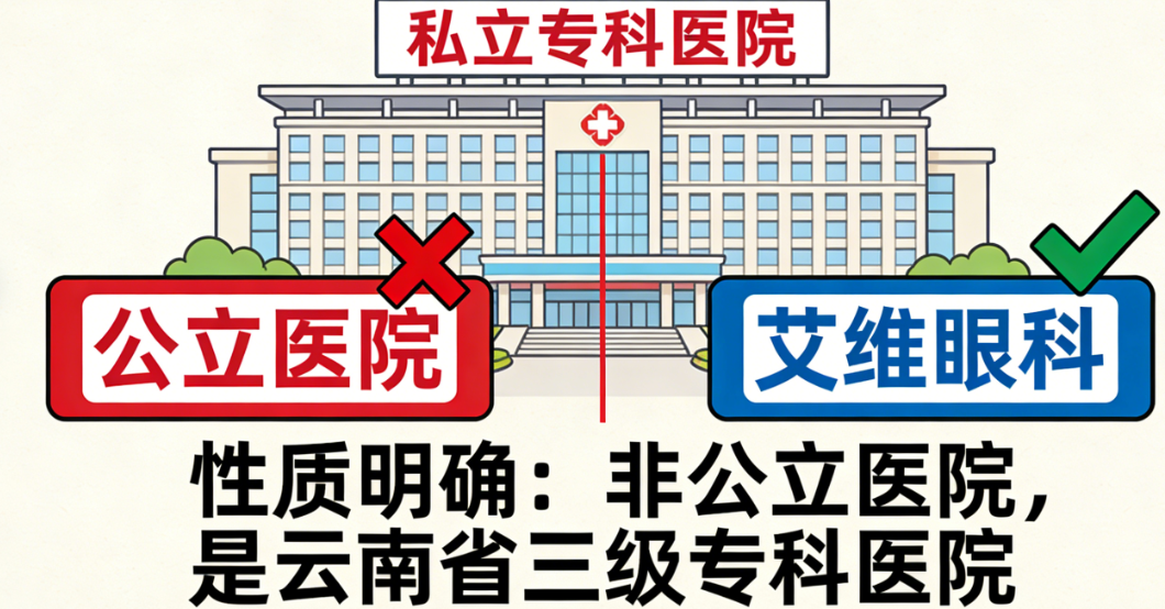 昆明艾维眼科医院是公立医院吗？答案揭晓：是私立专科医院，但很靠谱