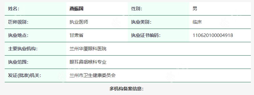 兰州华厦眼科燕振国简介www.ji-zhun.com