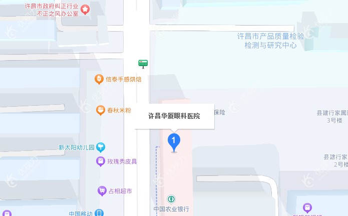 许昌华厦眼科医院地址示意图