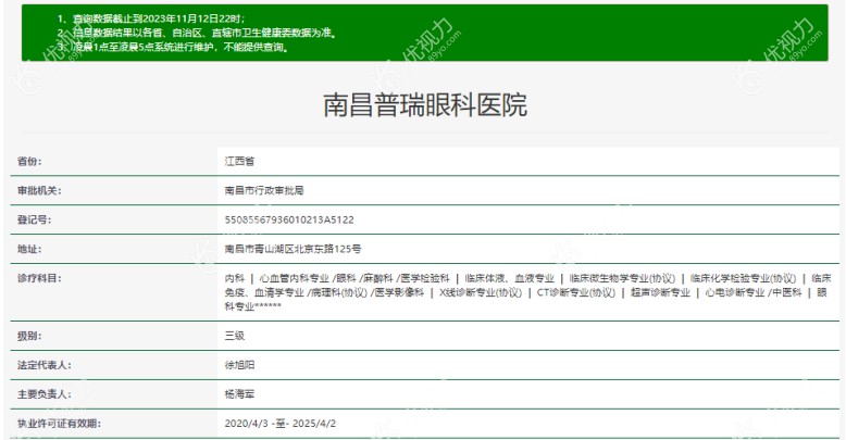 南昌普瑞眼科医院卫健委信息