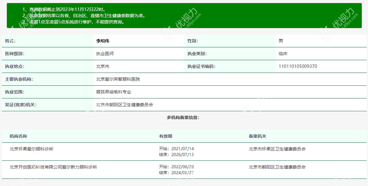 北京爱尔英智眼科医院李绍伟医生简介www.89yo.com