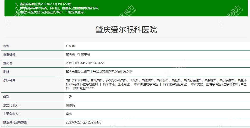 肇庆爱尔眼科医院资质
