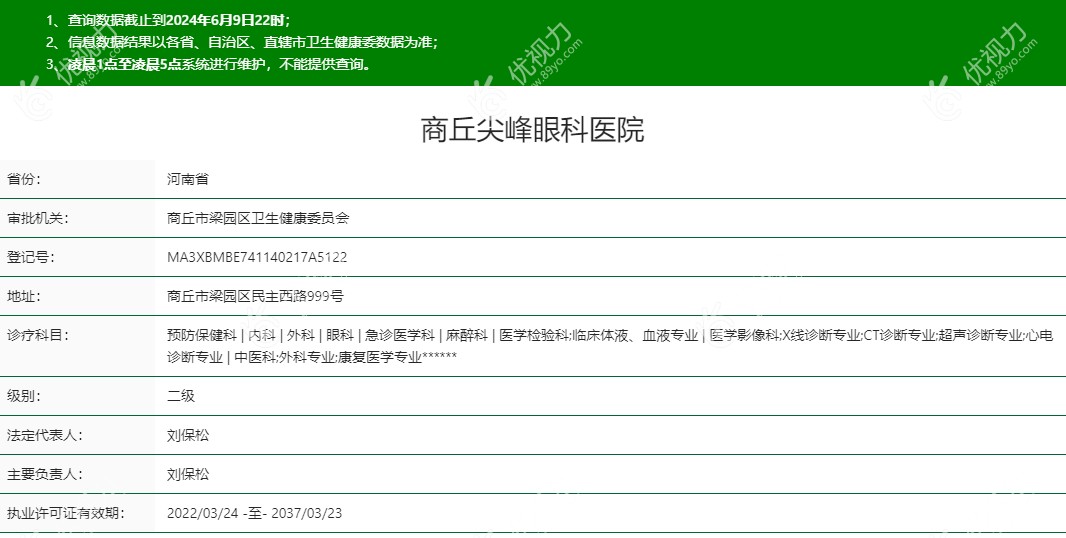 商丘尖峰眼科医院正规可靠