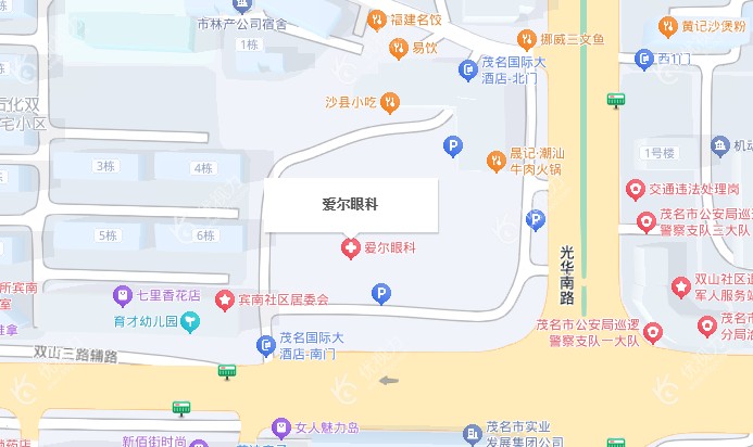 茂名爱尔眼科医院地址示意图