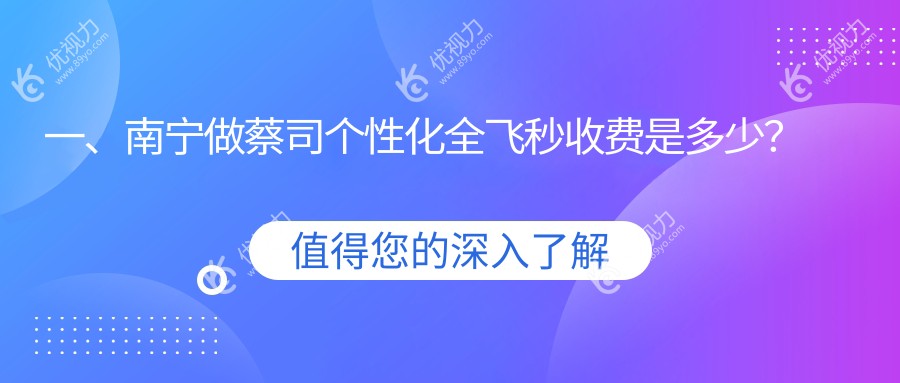 一、南宁做蔡司个性化全飞秒收费是多少？揭秘2024南宁蔡司个性化全飞秒收费表