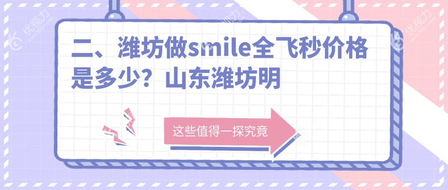 二、潍坊做smile全飞秒价格是多少？山东潍坊明润眼科医院9768/12488/10869