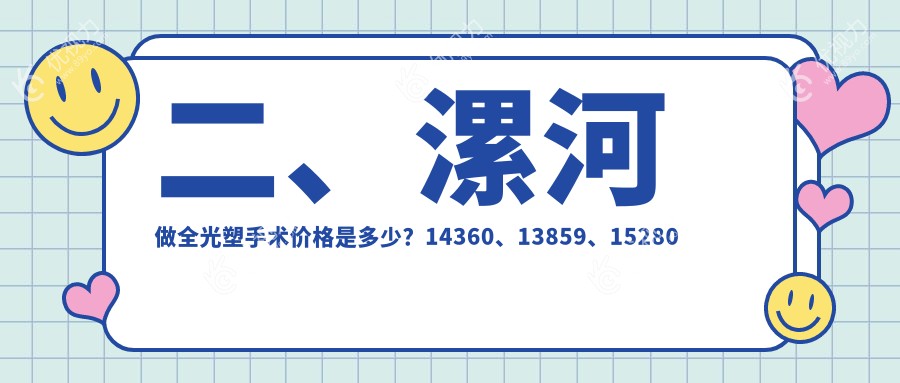 二、漯河做全光塑手术价格是多少？14360、13859、15280