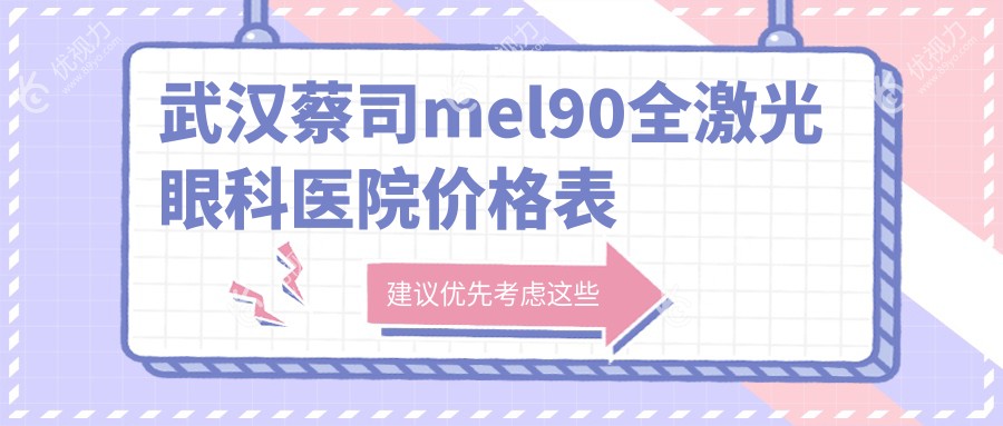 武汉蔡司mel90全激光眼科医院价格表