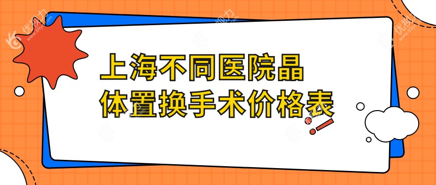 上海不同医院晶体置换手术价格表