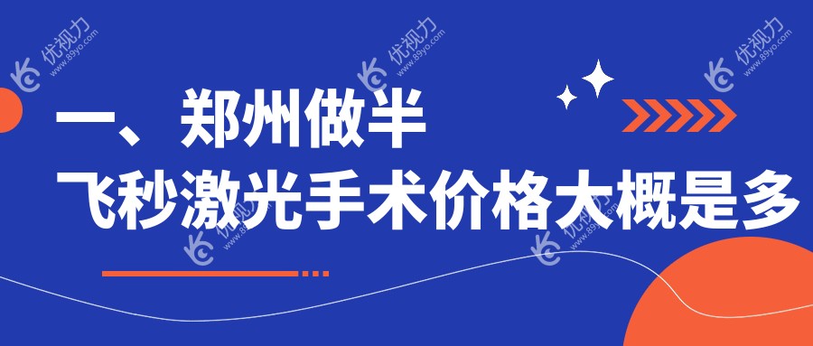一、郑州做半飞秒激光手术价格大概是多少钱？公开2025郑州半飞秒激光手术价目表
