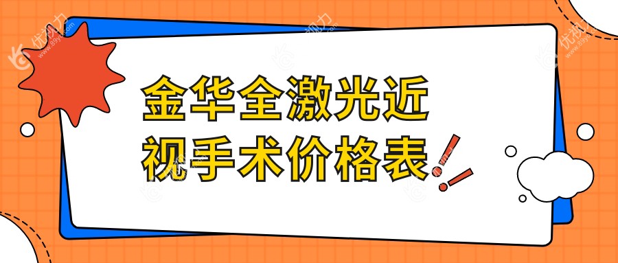 金华全激光近视手术价格表