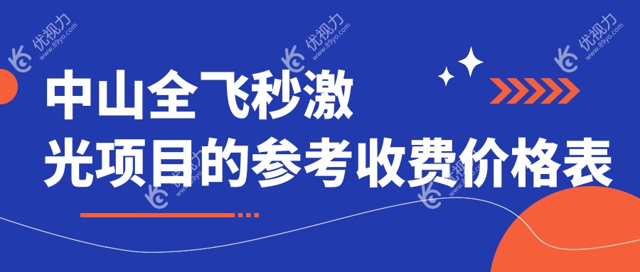 中山全飞秒激光项目的参考收费价格表