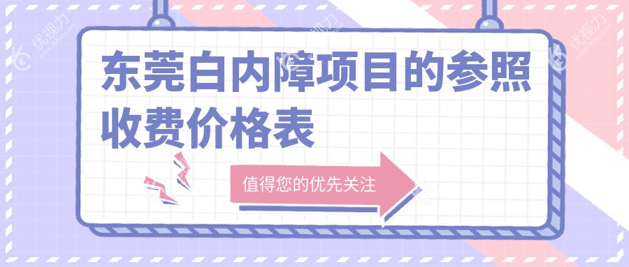 东莞白内障项目的参照收费价格表