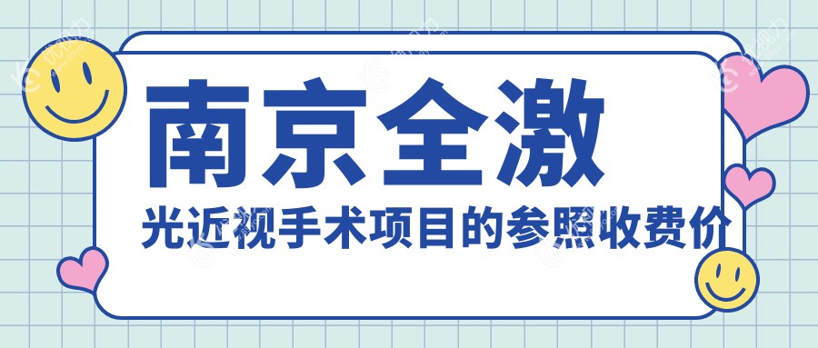 南京全激光近视手术项目的参照收费价格表