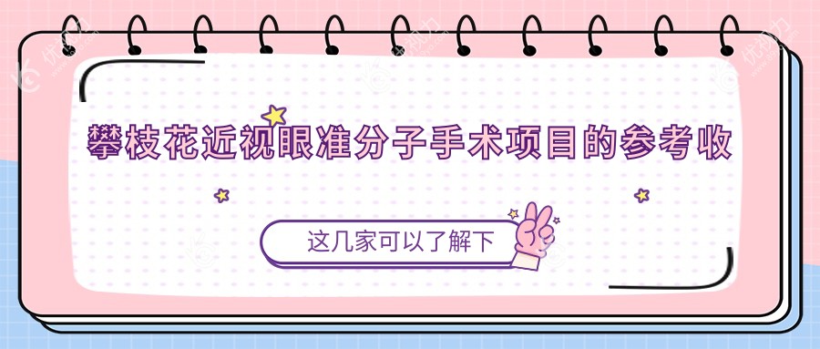 攀枝花近视眼准分子手术项目的参考收费价格表