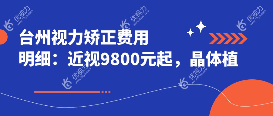 台州视力矫正费用明细：近视9800元起，晶体植入2.8万, 全光塑1580