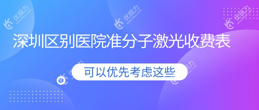深圳区别医院准分子激光收费表