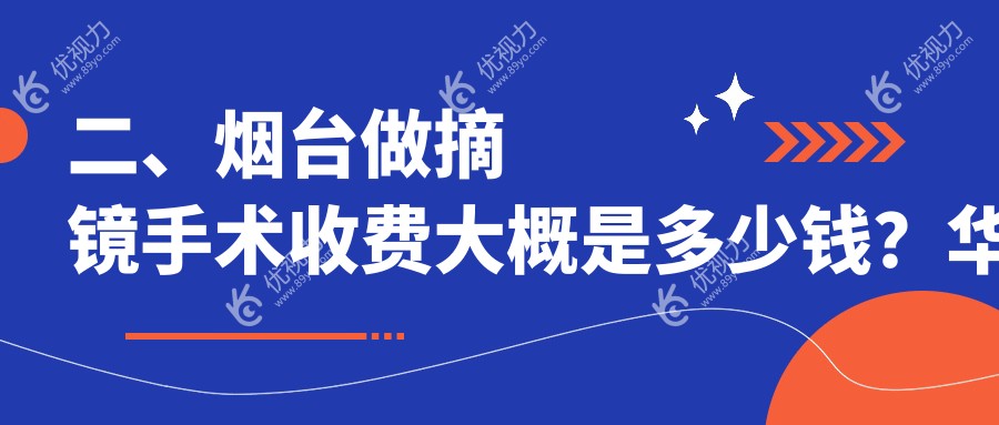 二、烟台做摘镜手术收费大概是多少钱？华厦眼科11188|9269|9169
