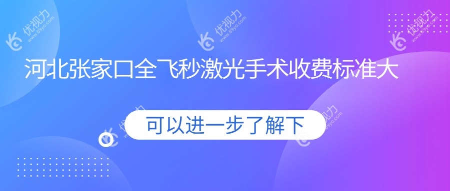 河北张家口全飞秒激光手术收费标准大揭秘——朝聚眼科专业解读