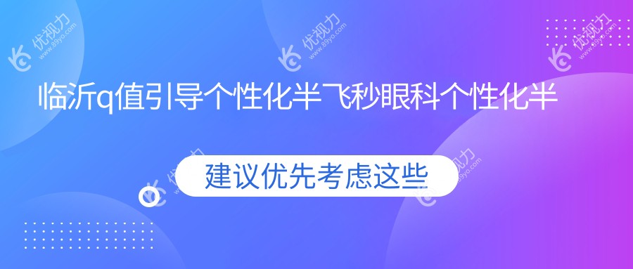 临沂q值引导个性化半飞秒眼科个性化半飞秒收费表