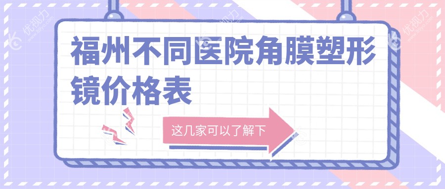 福州不同医院角膜塑形镜价格表