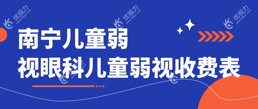 南宁儿童弱视眼科儿童弱视收费表
